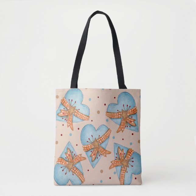 Country Hearts und Polka Dots Schultertasche (Vorderseite)