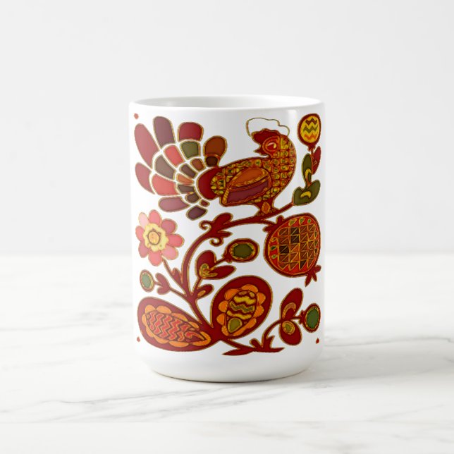 Country Hen Folk Art Kaffeetasse (Mittel)