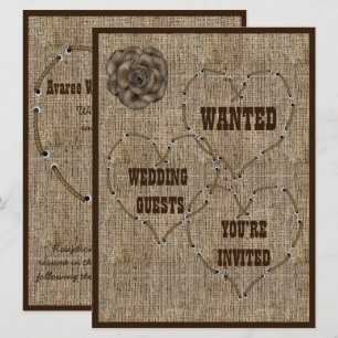 Country Hessian Burlap Wedding Einladung