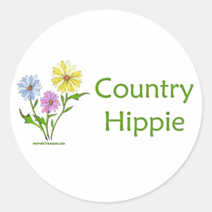 Country Hippie Runder Aufkleber