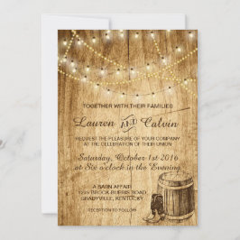 Country Hochzeit Einladung mit Cowboystiefeln