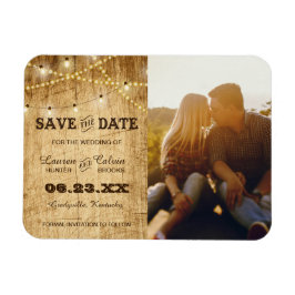 Country Hochzeit Save the Date mit Foto Magnet