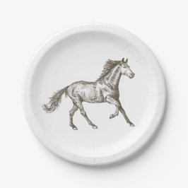 Country Horse Wedge Western Rustikales Brautparty Pappteller