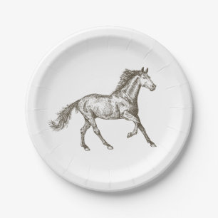 Country Horse Wedge Western Rustikales Brautparty Pappteller