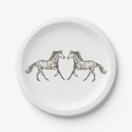 Country Horse Wedge Western Rustikales Brautparty Pappteller