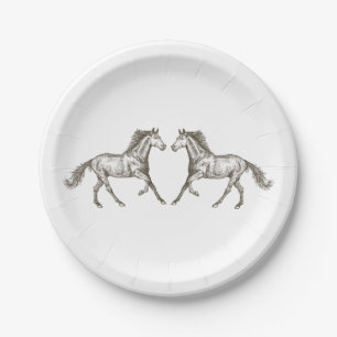 Country Horse Wedge Western Rustikales Brautparty Pappteller