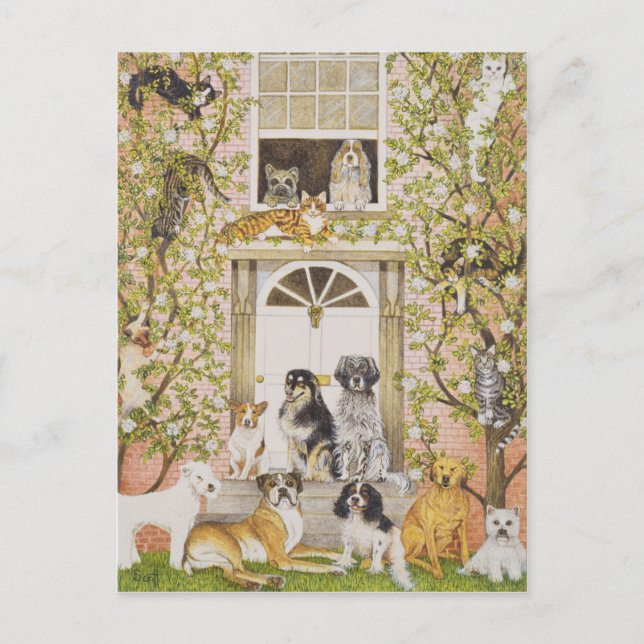 Country House Party Einladungspostkarte (Vorderseite)