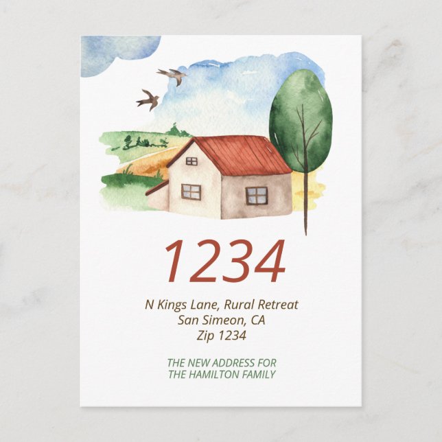 Country Hütte House Wir haben Zuhause Ankündigungspostkarte (Vorderseite)