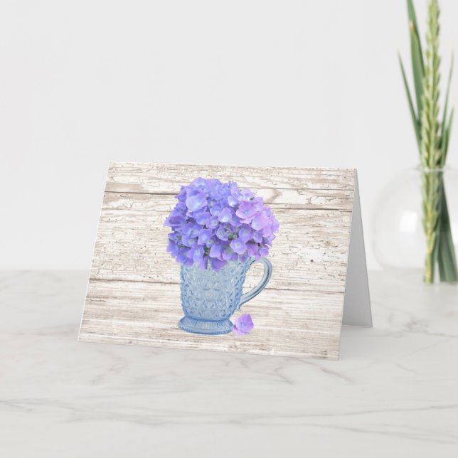 Country Hydrangea Large Schriftart Mother Day Card Karte (Vorderseite)