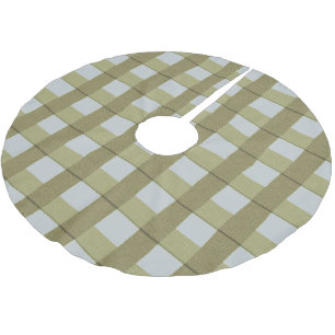 Country Imitate Burlap Karierter Weihnachtsrock Bl Polyester Weihnachtsbaumdecke