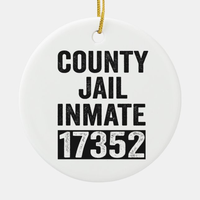 Country Inmate 17352 Funny Halloween Gefängnis Keramik Ornament (Vorne)