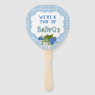 Country Karo Blue Gingham Blume BabyQ GRILLEN Fächer