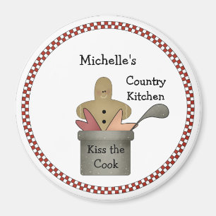Country Kitchen Kiss Cook Magnet