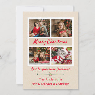 Country Kraft Pappe Foto Weihnachtskarte Karte
