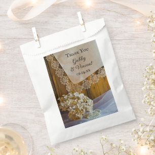 Country Lace and Blume Barn Wedding Vielen Dank Geschenktütchen