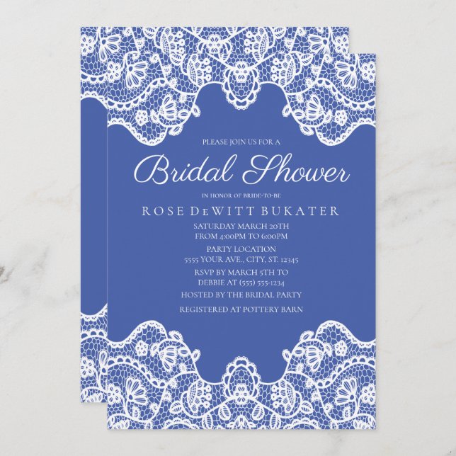 Country Lace Bridal Dusche Einladung (Vorne/Hinten)
