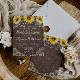 Country Lace Sunflowers Bridal Dusche Einladungen