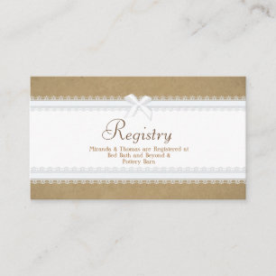 Country Lace Wedding Registrierungskarte Begleitkarte