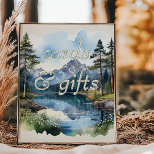 Country Lake Wedge Watercolor Karten & Geschenke Poster