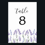 Country Lavendel | Hochzeit Tischnummer<br><div class="desc">Country Lavender Tischnummer Karten. Elegante und rustikale Farbtöne von lila und Lavendel,  dieses Land Hochzeit Design verfügt über eine schwarze Tischnummer mit Lavendelblättern mit leichten grünen Farbtupfern. Passen Sie dieses Design mit Ihren Tischnummern an. Der Hintergrund ist Set zu Weiß,  aber Sie können es in eine beliebige Farbe ändern.</div>