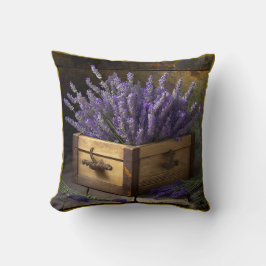 Country Lavendel in einer Holzbox Kissen