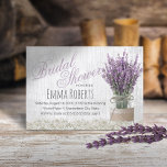 Country Lavender Floral Mason Jar Brautparty Einladung<br><div class="desc">Rustikale Gipskraut Blume Lavender Mason Jar Bridal Dusche Einladungen.</div>