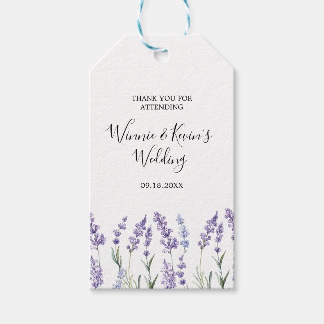 Country Lavender Wedding Geschenkanhänger (Vorderseite)