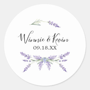 Country Lavender Wedding Stickers