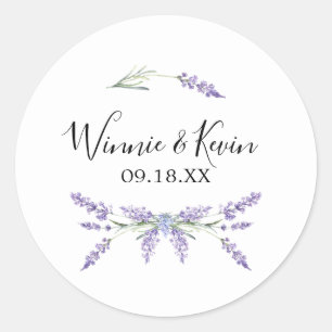 Country Lavender Wedding Stickers