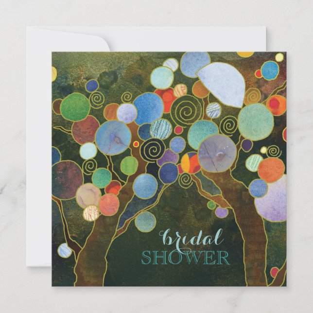 Country Liebe Trees Blue Brautparty Einladung (Vorderseite)