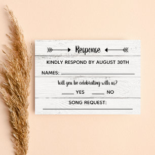 Country Liebe Western Rustikale Antwortkarte RSVP Karte