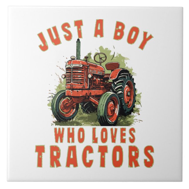 Country Life Boy, der Traktoren Liebe Fliese (Vorderseite)