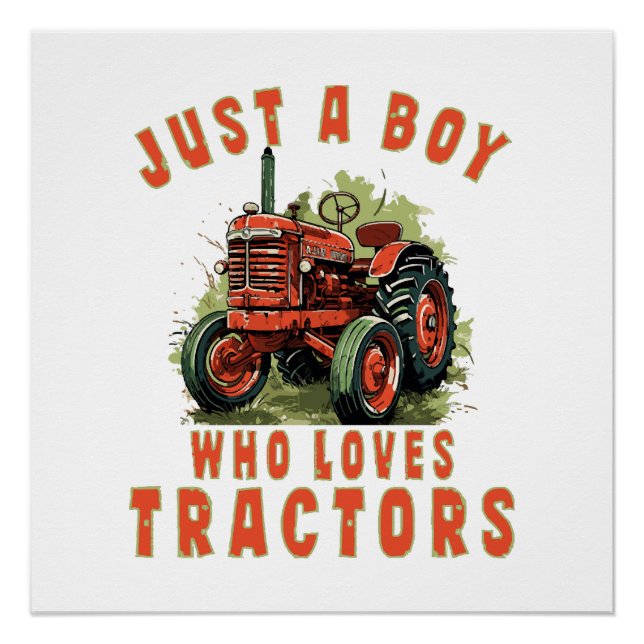 Country Life Boy, der Traktoren Liebe Poster (Vorderseite)