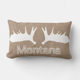 Country Light Burlap White Moose Antler Custom Lendenkissen