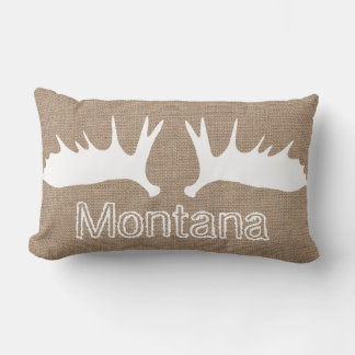 Country Light Burlap White Moose Antler Custom Lendenkissen