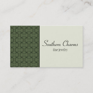 Country Lines Business Card, Closed Green Visitenkarte