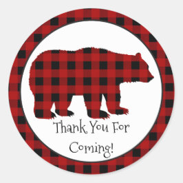 Country Lumberjack Bär Vielen Dank Party Aufkleber