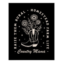 Country Mama Cowgirl Western zitiert schwarz