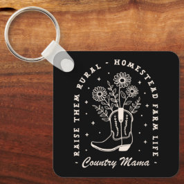 Country Mama erzieht ländliche lustige Schlüsselanhänger
