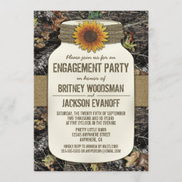Country Mason Jar Camouflage Engagment Party Einla Einladung