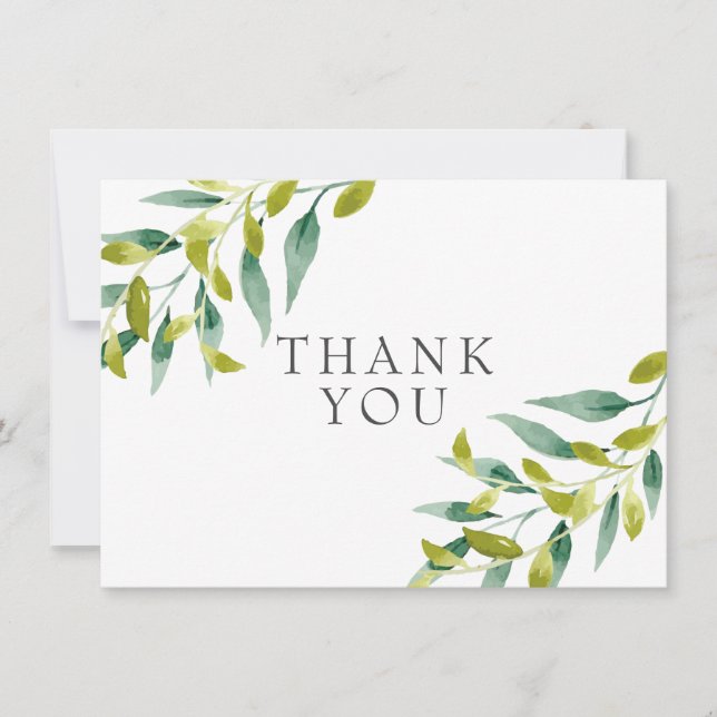 Country Meadow Greenery Vielen Dank Dankeskarte (Vorderseite)