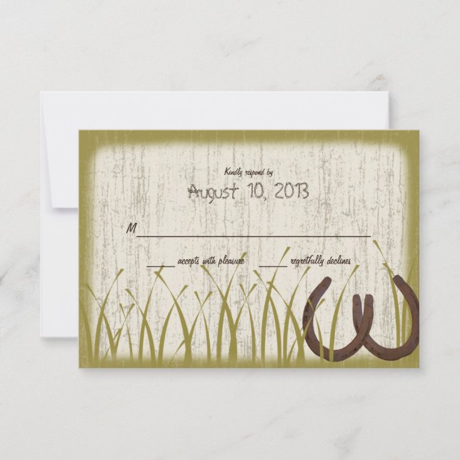 Country Meadow Rustic Wedding Response Card RSVP Karte (Vorderseite)