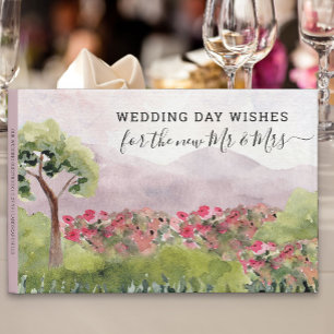 Country Meadow Watercolor Hochzeitstag wünscht Gästebuch