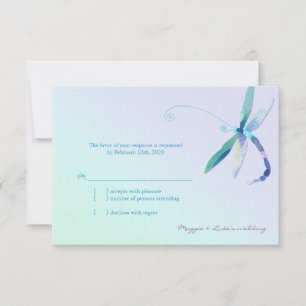 Country Morning Dragonfly Wedding RSVP Karte