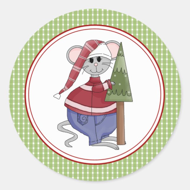 Country Mouse Weihnachtsweihnachtsgebäck Umschlag  Runder Aufkleber (Vorderseite)