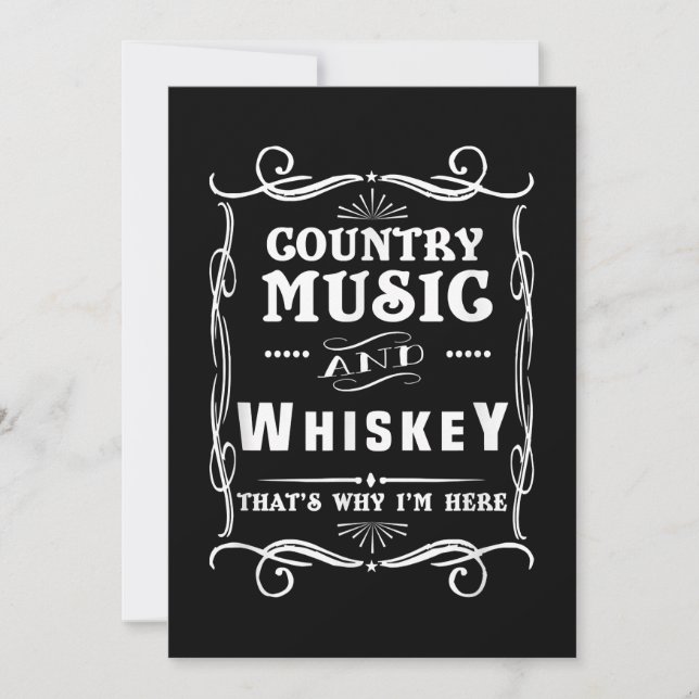 Country Music and Whiskey Darum bin ich hier Dankeskarte (Vorderseite)