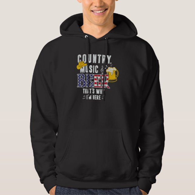 Country Music Beer, deshalb bin ich hier Grafik Hoodie (Vorderseite)