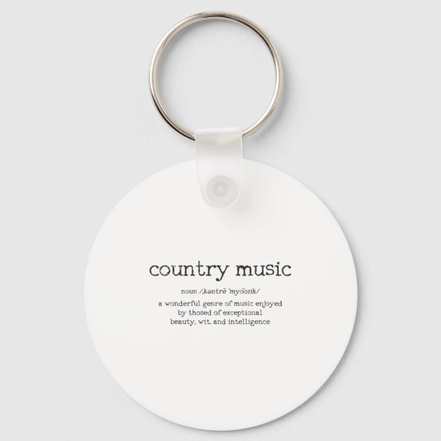 Country Music Definition Funny Saying Musician Gif Schlüsselanhänger (Vorderseite)