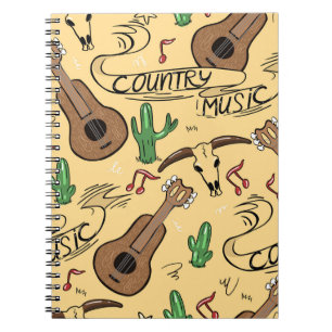 Country Music Gitarre Cactus Pattern Notizblock