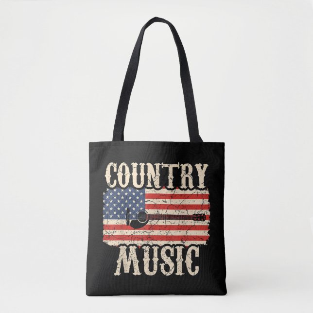 Country Music Guitar American Flag Geschenk (Vorderseite)